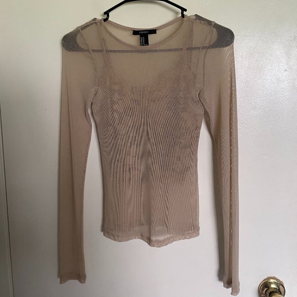 Mesh Long Sleeve Top